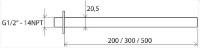Ravak výtokové rameno 704.00 stropní délka 300 mm X07P179